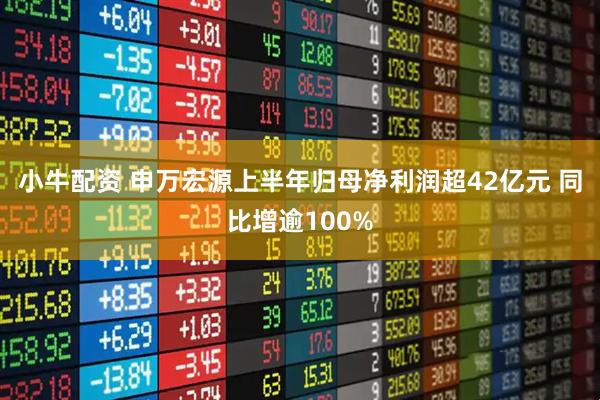 小牛配资 申万宏源上半年归母净利润超42亿元 同比增逾100%