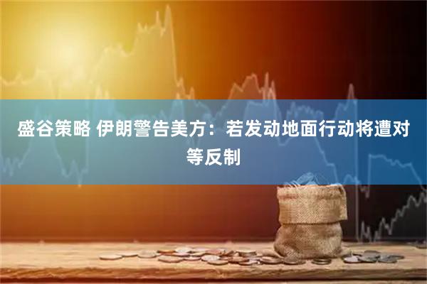 盛谷策略 伊朗警告美方：若发动地面行动将遭对等反制